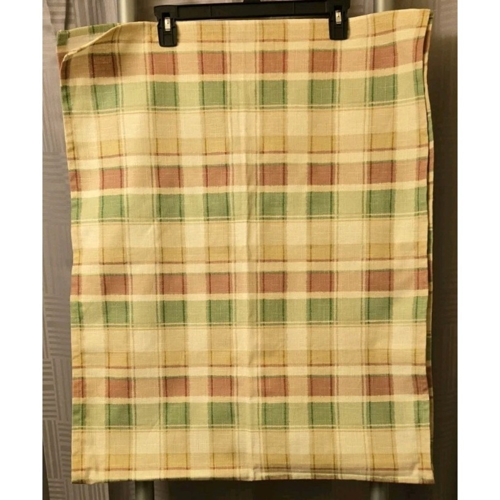 Unbranded Green Red Beige Checked Table Runner 23"x57" Cotton Blend‎
